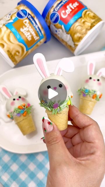 Maria Gomez on Instagram: "Bunny cake pop cones 🐰   #cakepop #cakepops #cakepoptutorial #easter #easterideas #easterinspo #eastertreats #easterbaking #bunnycake #baking #dippedtreats #treatmaker" Easter Bunny Cake Pops, Bunny Cake Pops, Maria Gomez, Cake Pop Tutorial, Easter Party Food, Cake Pop Designs, Cake Pop Decorating, Easter Bunny Cake, Easter Event