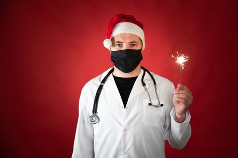 Photo Doctor, Doctor Dress, Santa Claus Hat, Female Doctor, Christmas Photoshoot, Medical Masks, Photo Christmas, Christmas Hat, Christmas 2020