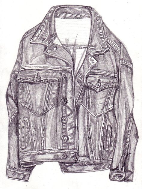 My Drawing (Denim Jacket) | Flickr - Photo Sharing! Jean Jacket Drawing, Denim Jacket Illustration, Denim Rendering, Denim Jacket Drawing, Drawing Denim, Garment Drawing, Denim Drawing, Jackets Drawing, Jackets Fashion Design