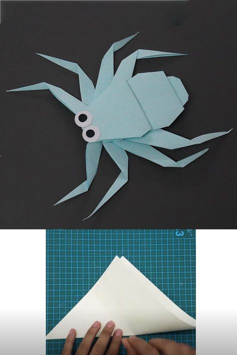 DIY Paper Spider making Tutorial - Origami Kirikomi Origami Spider Crafts - How to make Paper Spider - DIY Paper Craft - Easy Handmade paper Spider Craft. #Spider #Origami #Easy Paper Spiders Craft, How To Make A Spider, Paper Spider Craft, Craft Spider, Origami Spider, Spider Diy, How To Make Spiders, Paper Spider, Spider Craft