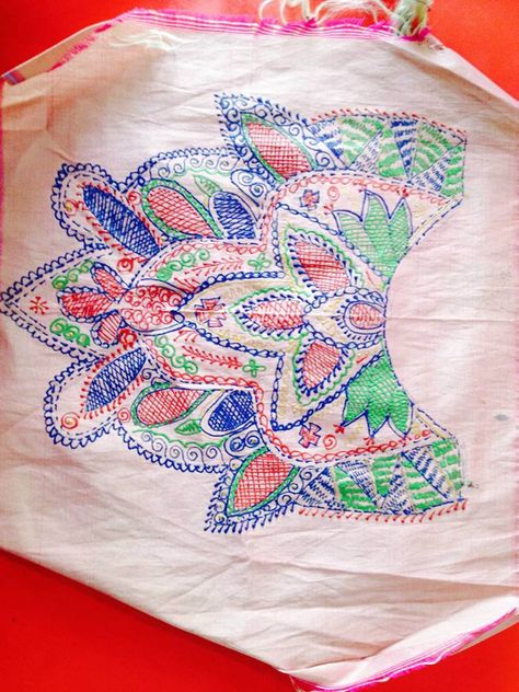 Liquid embroidery workshop by INIFD, Gandhinagar Liquid Embroidery Designs, Liquid Embroidery, Outline Flower, Embellishment Ideas, Embroidery Workshop, Liquid Paint, Kantha Work, Girly Dresses, Crafts With Pictures