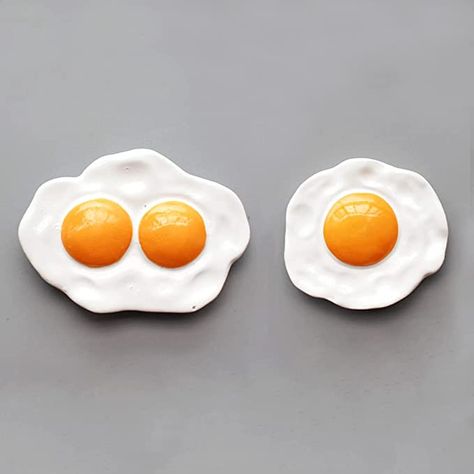 2 PCS Resin Fried Egg Refrigerator Magnet, 3D Egg Home Decoration Fridge Magnetic Stickers Photo Office Message Kitchen Accessories Clay Art Projects, Refrigerator Magnet, Fried Egg, Refrigerator Magnets, Fridge Magnets, Clay Art, Kitchen Accessories, Home Decoration, Refrigerator