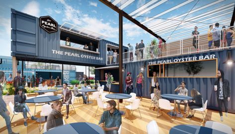 Container Mall, Shipping Container Restaurant, Shipping Container Cafe, Container Park, Container Shops, Box Park, Container Restaurant, Container Cafe, Outdoor Restaurant Design