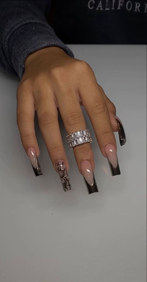 Chrome Nails Designs, Gel Nails Diy, Pointed Nails, Short Square Acrylic Nails, Acrylic Nails Coffin Pink, Bling Acrylic Nails, Acrylic Nails Coffin Short, Summer Acrylic Nails, Square Acrylic Nails