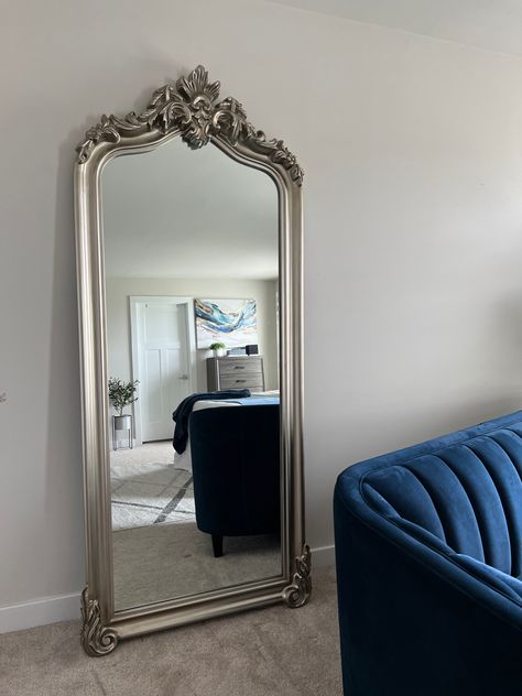 Ornate Full Length Mirror, French Style Mirrors, Mirror Full Length, Victorian Mirror, Floor Length Mirror, White Victorian, Ottoman Styling, Traditional Mirrors, Mirror Design Wall