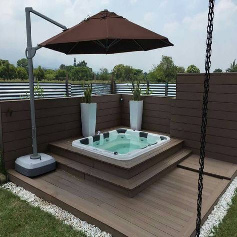 Aquí puedes encontrar fotos con ideas de diseño de interiores. ¡Inspírate! Ideas De Piscina, Jacuzzi Spas, Hot Tub Backyard, Yard Design, Hot Tub Outdoor, Backyard Decor, Backyard Ideas, Backyard Design, Spa Pool