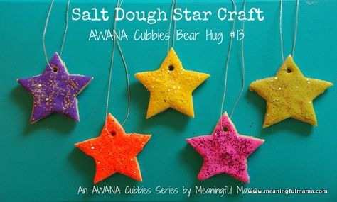 Salt Dough Star Craft for kids mini trees in kids rooms next year Awana Cubbies, Star Crafts, Nursery Rhyme Crafts, Star Craft, Nursery Rhymes Activities, Stars Craft, Preschool Christmas, Salt Dough, Bear Hug