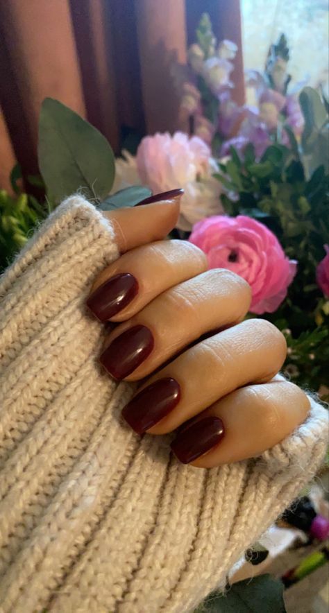 By Preen Manicurist in Norfolk Marion Nails, Dark Red Nail Polish, Mauve Nails, Dark Red Nails, Maroon Nails, Red Nail Polish, Burgundy Nails, Red Nail, Autumn Vibes