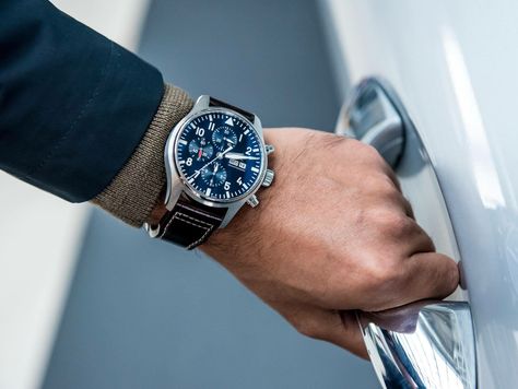 Iwc Watches Men, Flieger Watch, Horology Design, Iwc Pilot Chronograph, Casio Vintage Watch, Stylish Watches Men, Iwc Pilot, Into The Blue, Fancy Watches