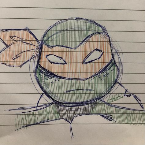 Tmnt 2012 Mikey, Rise Donnie, Rottmnt Mikey, Instagram Doodle, Ninja Turtles Art, Tmnt 2012, Pretty Drawings, May 7, Teenage Mutant Ninja Turtles