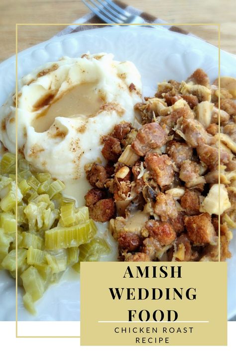 Amish chicken roast Amish Chicken Stuffing Casserole, Amish Wedding Chicken, Amish Recipes Authentic Dinner, Amish Haystack Dinner, Amish Food Recipes, Amish Stuffing Recipe, Amish Soup, Amish Recipes Authentic, Amish Desserts