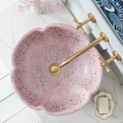 Bathroom Lavabo Ceramic Counter Top Wash Basin Cloakroom Hand Painted Vessel Sink bathroom sinks countertop bathroom basins 💞🦩🌸🫧🧼 #likeall #like4like #likes4likes #liking #instagood #tagblender #tagblender #likesforlikes #ilike #liker #love #ilikeback #liketeam #likealways #tflers #likebackteam #ilikeyou #ilikeit #photooftheday #likes #likesback #likesreturned #likesforlike #likes4followers #ilu #iliketurtles #l4l #likeme #likemeback Pink Sink, Countertop Basin Bathroom, Unique Sinks, Moorish Design, Pink Porcelain, Basin Design, Countertop Basin, Small Bath, Pink Bathroom