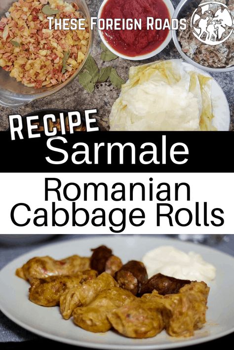 Cabbage Roll Recipe - These Foreign Roads - This amazing sour cabbage roll recipe is not like you are used to. These are Romanian Cabbage Rolls, called Sarmale, and they are the best we have ever tasted in the world. Try making this great cabbage roll recipe and impress your friends! #CabbageRollRecipe #TheseForeignRoads ##Sarmale #RomanianCabbageRolls Sarmale Recipe, Best Cabbage Rolls Recipe, Cabbage Roll Recipe, Recipes Cabbage, Romanian Recipes, Sour Cabbage, Ukrainian Food, Cabbage Roll, Cabbage Rolls Recipe