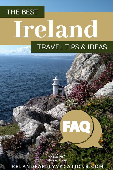 Scenic Coastal Views. With Text Reading: The Best Ireland Travel Tips & FAQs. Best Time To Visit Ireland, Magical Ireland, Travel In Ireland, Traveling To Ireland, Ireland With Kids, Ireland Bucket List, Things To Do In Ireland, Ireland Travel Tips, Ireland Road Trip