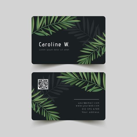 Black And Green Business Cards, Garden Business Card, Nature Business Card, Plant Business Card, Free Vector Business Cards, Western Auto, Logo Design Coffee, Natural Motifs, Plant Logos