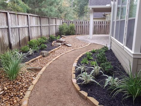 amazinglandscaping.com – Crushed Granite Walkway with Water Feature Crushed Granite Walkway, Decomposed Granite Walkway, Granite Walkway, Stone Backyard, Front Yard Walkway, Crushed Granite, Front Landscape, Walkway Landscaping, Decomposed Granite