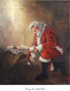 precious, even santa knows who christmas is really all about. Christ Centered Christmas Traditions, Santa Paintings, Christ Centered Christmas, Worship Jesus, Meaning Of Christmas, Noel Christmas, E Card, Christmas Love, Christmas Joy