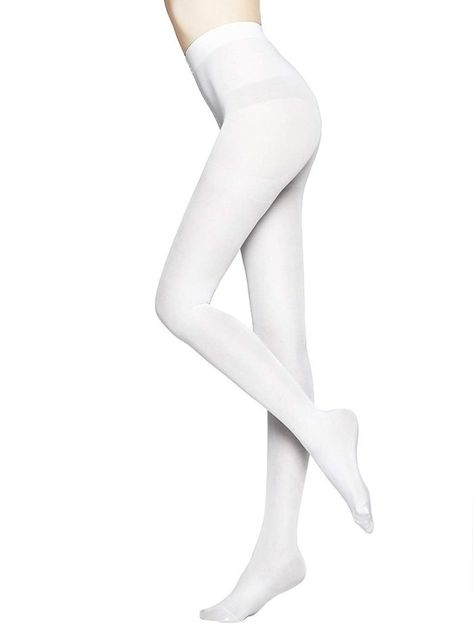 The Best White Tights on Amazon—and They're Only $8 | Who What Wear White Tights Outfit, Tights Outfits, White Tights, White Stockings, Best Doctors, Fashion Tights, Opaque Tights, Tights Outfit, 1920s Fashion