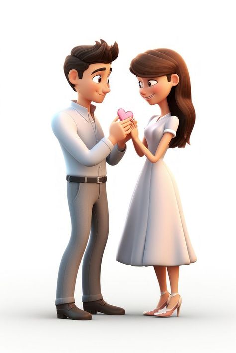 Cartoon adult white background togetherness. AI generated Image by rawpixel. | premium image by rawpixel.com Couple White Background, Couple Proposal, 3d Couple, Propose Day, 3d Illustration, White Background, Collage, Pins, White