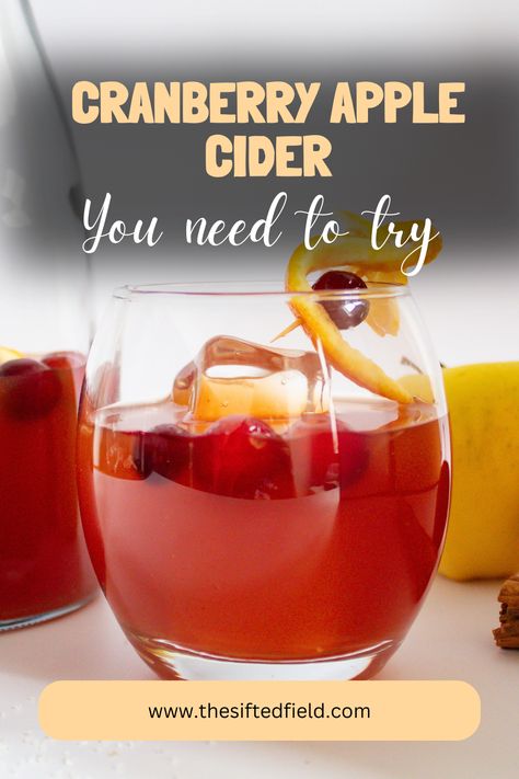 This cranberry infused apple cider is perfect for cool weather sipping! Filled with warming spices, tart cranberry juice and fresh apple cider, this cocktail is perfectly served thru the Autumn months and into the Holiday season! This recipe makes a carafe full and great when served during a festive cocktail hour! Sparkling Apple Cider Punch, Hard Apple Cider Recipe, Apple Picking Party, Spiced Cider Recipe, Cranberry Apple Cider, Christmas Cider, Cider Punch, Apple Cider Punch, Cranberry Cider