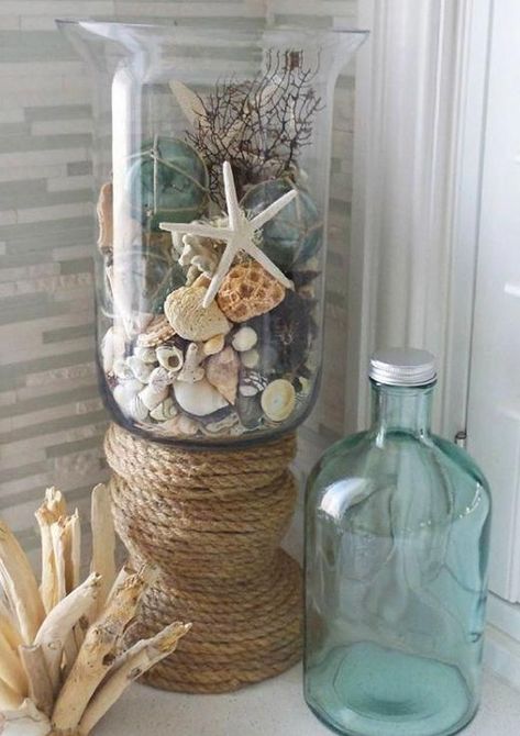 Seashell Display, Wooden Jewelry Stand, Shell Display, Coastal Farmhouse Decor, Seashell Projects, Beachy Decor, Beach Theme Decor, Sea Shell Decor, Beach Cottage Decor