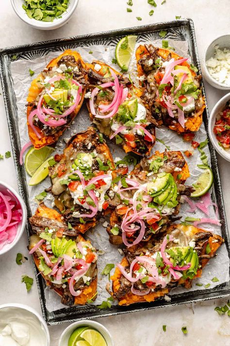 Beef Stuffed Sweet Potato, Enchilada Stuffed Sweet Potatoes, Kebab Recipes Beef, Sweet Potato Enchiladas, Potato Enchiladas, Shredded Beef Enchiladas, Beef Lasagna Recipe, Enchiladas Recipes, Slow Cooker Enchiladas