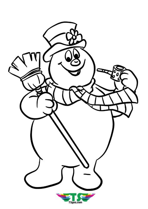 Kids Frosty The Snowman Tsgos Coloring Page Snowman Coloring, Grinch Coloring Pages, Diy Schneemann, Snowman Coloring Pages, Frosty Snowman, Snowmen Pictures, Embroidery Quilt, Prints Ideas, Printable Snowman