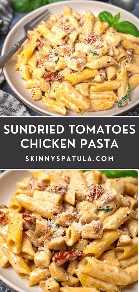 Chicken Recipes With Sundried Tomatoes, Baked Chicken With Sundried Tomatoes, Sundries Tomato Chicken Pasta, Healthy Dinner Recipes Sundried Tomatoes, Ground Chicken Sundried Tomato, Chicken Dried Tomatoes Recipes, Pasta With Chicken And Sundried Tomatoes, Easy Sundried Tomato Pasta, Pasta Sundried Tomatoes Chicken