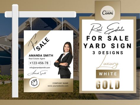 Excited to share the latest addition to my #etsy shop: Real Estate Agent Yard Sign, For Sale Yard Sign, Realtor Yard Sign, Gold Real Estate Yard Signs, Realtor Signs, Real Estate Signs, Spelling Bee, Gold Sign, Yard Sign, Sign Templates, Yard Signs, Brand Awareness