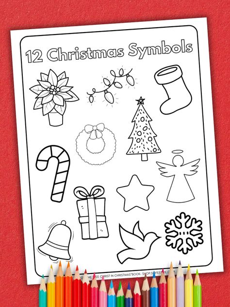 12 Christmas Symbols & What They Mean - Beautiful Book Christmas Symbols And Meanings For Kids, The Symbols Of Christmas, Symbols Of Christmas Printable, Symbols Of Christmas For Kids, Christmas Symbols For Kids, Symbols Of Christmas Lds, Meaning Of Christmas For Kids, Christmas Activity Days Ideas Lds, Christmas Symbols And Meanings