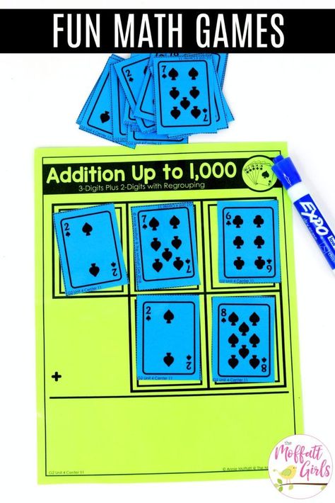 2 Digit By 1 Digit Addition, 4 Digit Addition With Regrouping, 2 And 3 Digit Addition With Regrouping, Teaching 3 Digit Addition With Regrouping, Third Grade Addition And Subtraction, Adding 3 2 Digit Numbers, Second Grade Math Stations, Addition And Subtraction Games 2nd, Addition And Subtraction 3rd Grade