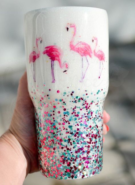 Vaso Yeti, Tropical Tumbler, Flamingo Tumbler, Flamingo Cup, Diy Tumbler, Epoxy Tumbler, Glitter Tumbler Cups, Custom Tumbler Cups, Tumbler Cups Diy