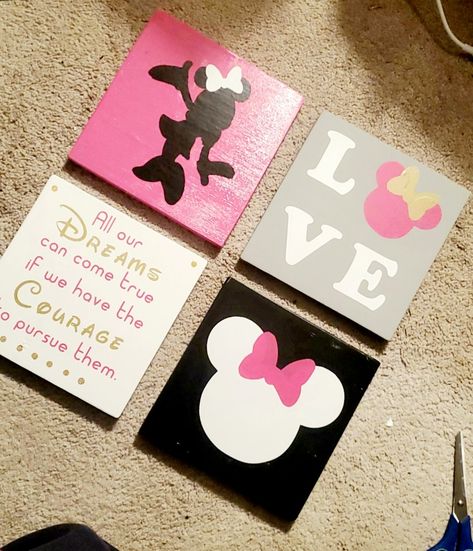 Minnie Mouse Painting On Canvas Easy, Diy Minnie Mouse Bedroom Decor, Minnie Mouse Painting On Canvas, Minnie Mouse Painting, Minnie Mouse Bedroom Decor, Minnie Mouse Canvas, Minnie Mouse Room Decor, Minnie Mouse Bedroom, Disney Canvas Paintings