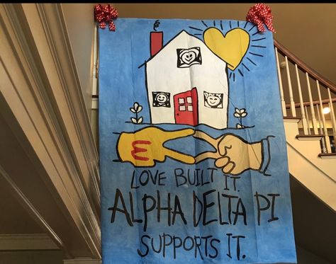 #rmhc #adpi #banner #greek Rmhc Adpi, Adpi Philanthropy, Alpha Delta Pi, Alpha Delta, Sorority, Vault Boy, Banners, Novelty Sign, Fictional Characters