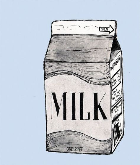 Milk Drawing, Drinks Illustration, Milkshake Bar, Harvey Milk, Tattoo Vintage, Retro Tattoos, Doodle Tattoo, Fresh Image, Milk Carton