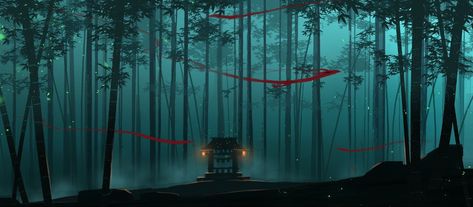 Bamboo Forest Spirits Artistic Forest Bamboo Japan Art Bamboo Forest Japan, Bamboo Landscape, Japanese Forest, Forest Drawing, Environment Painting, Bamboo Art, Animated Wallpapers For Mobile, Forest Background, Forest Illustration