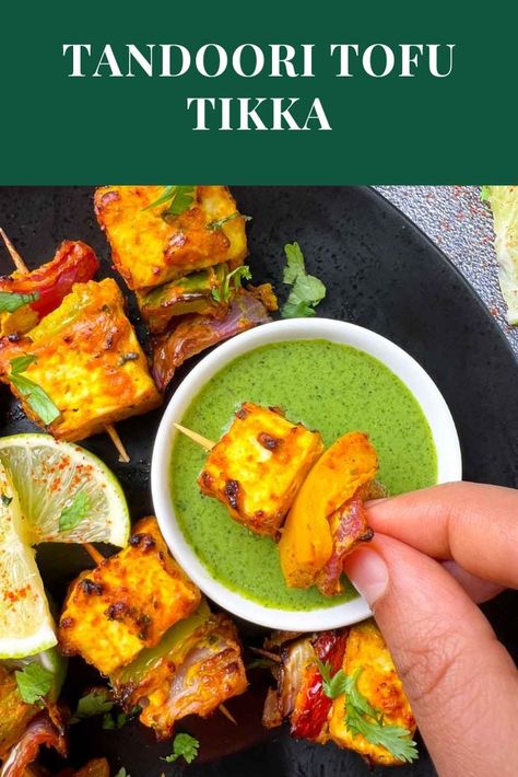 Tandoori Tofu Tikka - Air Fryer/ Oven/ Grill/ Tawa Tandoori Tofu, Tofu Tikka, Air Fryer Tofu, Tandoori Paneer, Tikka Recipe, Grilled Tofu, Air Fryer Oven, Veggie Delight, Chaat Masala