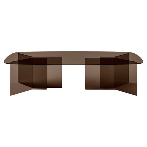 Thrim Glass Dining Room Table, Designed by Massimo Castagna, Made in Italy All Glass Dining Table, Smoked Glass Dining Table, Dining Room Glass Table, Brown Glass Table, Glass Conference Table, Dining Table Glass Top, Lacquer Dining Table, Glass Dining Room, Clements Design