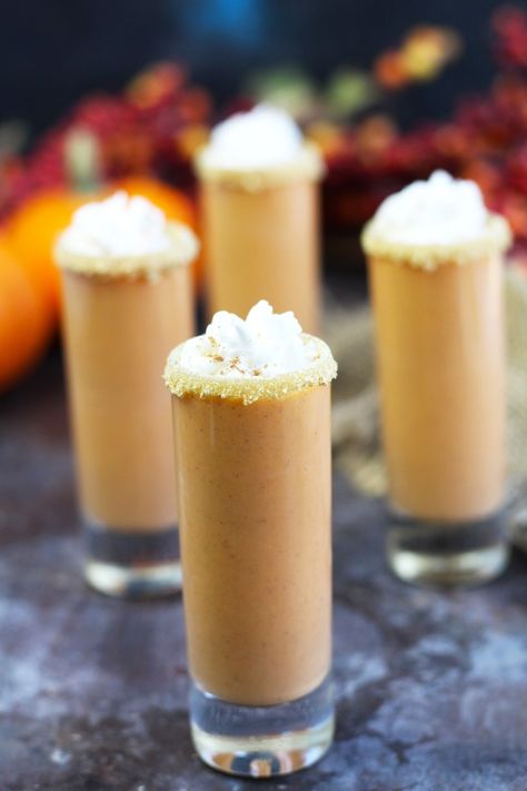 Pumpkin-Cheesecake-Pudding-Shots-4 Pumpkin Cheesecake Pudding, Pumpkin Pie Shots, Cheesecake Pudding Shots, Caramel Creme Brulee, Rumchata Recipes, Chocolate Turtle, No Bake Pumpkin Cheesecake, Dessert Shots, Easy Holiday Desserts