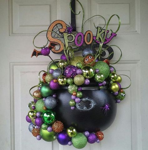 Spooky Apothecary Jars, Dollar Tree Frankenstein Wood Cutout, Skeleton Diy, Halloween Wreaths For Front Door, Porta Halloween, Halloween Door Decoration, Decorating Halloween, Friday Coffee, Halloween Decor Diy