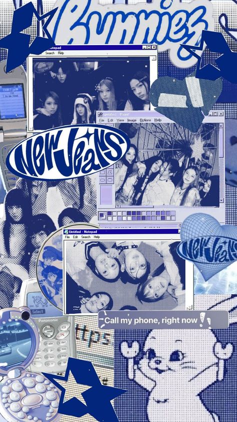 #newjeans #bunnies #kpop #music #y2k #blue Blue Wallpapers Y2k, Newjeans Blue, Blue Baddie Wallpaper, Newjeans Y2k Wallpaper, Graphic Poster Art Y2k Wallpaper, Y2k Kpop Wallpaper, Blue Newjeans Wallpaper, New Jeans Theme Wallpaper, Y2k Blue Wallpaper