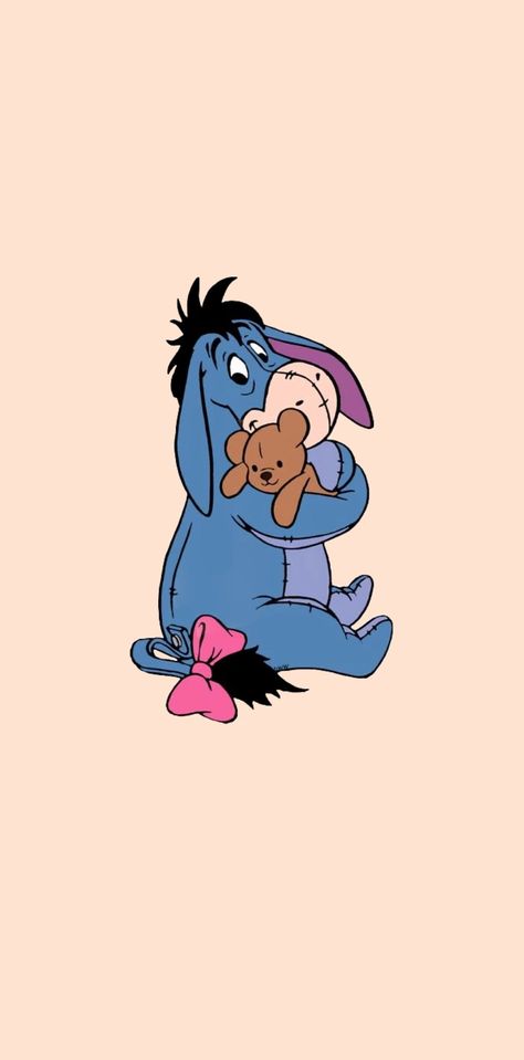 Poo Bear Wallpaper, Eore Winnie The Pooh Eeyore, Eeyore Wallpapers, Eeyore Wallpaper Aesthetic, Eeyore Wallpaper Iphone, Eeyore Aesthetic, Donkey From Winnie The Pooh, Matching Phone Wallpapers, Eeyore Wallpaper