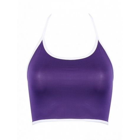 Choies Dark Purple Halter Tight Crop Tank Top (325 TWD) ❤ liked on Polyvore featuring purple Purple Crop Top Outfit, Dark Purple Crop Top, Purple Top Outfit, Dark Purple Top, Starfire Cosplay, Purple Halter Top, Disney Princess Inspired Outfits, Cheer Tops, Princess Inspired Outfits