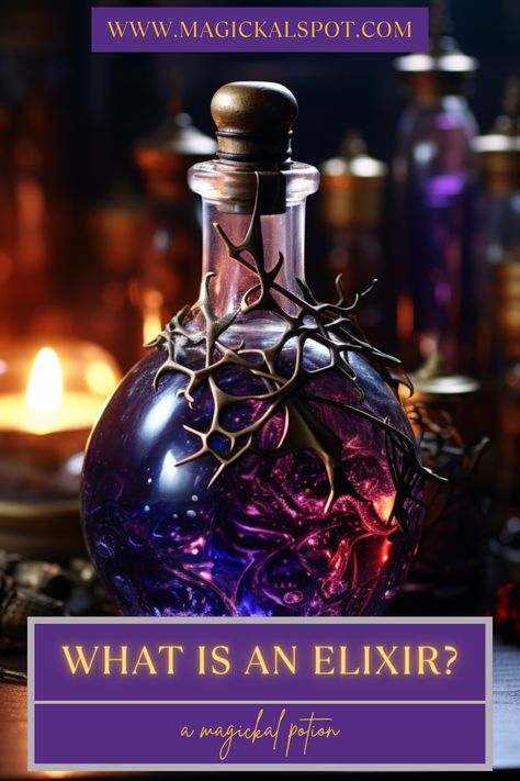 Embark on a magical journey with our article, "What is an Elixir: a Magical Potion"! 🌿✨ Discover the enchanting world of elixirs, exploring their mystical properties and transformative potentials. Learn what constitutes an elixir and how these potent potions are crafted to heal, empower, and enchant. Dive into a realm where the alchemy of nature’s offerings brings a sprinkle of magic to your life! 🌟🍶 #Elixirs #MagicalPotions #Alchemy #SpiritualWellness Alchemy Kitchen, Full Moon Spells, Magical Potion, Voodoo Magic, Healing Potion, Wiccan Rituals, Magic Potions, Magickal Herbs, Moon Spells