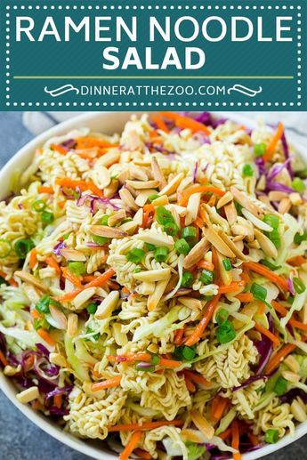 Asian Salad Ramen, Asian Ramen Salad, Salad Asian, Ramen Salad, Ramen Noodle Salad, Noodle Salad Recipes, Resep Salad, Asian Salad, Cold Salad