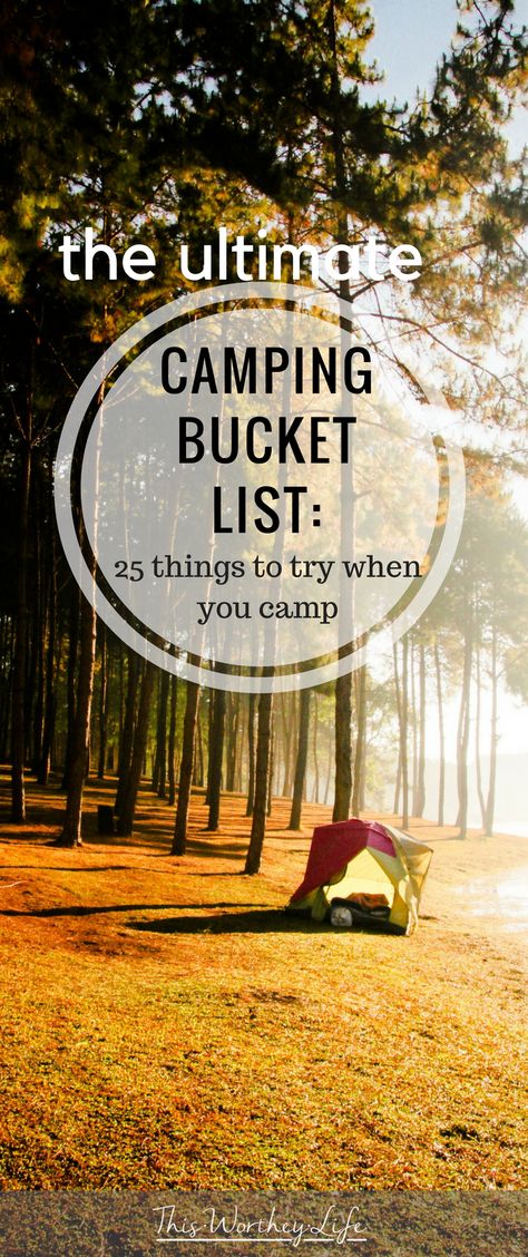 Camping Bucket List, Romantic Camping, Camping Bedarf, Camping Diy, Things To Try, Camping Gadgets, Family Tent Camping, Camping List, Camping Places