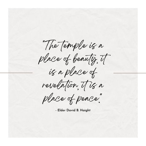 "The temple is a place of beauty, it is a place of revelation, it is a place of peace." - Elder David B. Haight #thechurchofjesuschristoflatterdaysaints #templequotes #lds #ldstemples #jesuschrist Lds Quotes Temple, Temple Quotes Peace, Lds Temple Quotes, Temple Quotes Lds, Temple Quotes, Temple Lds, Gospel Quotes, Lds Temple, Temple Wedding