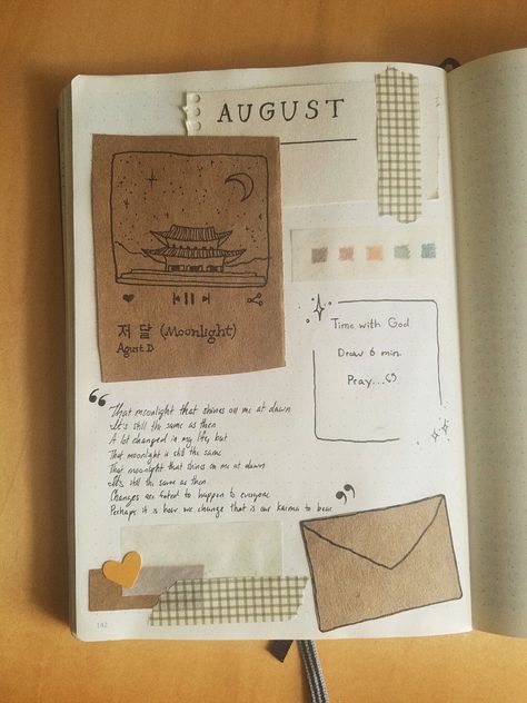 Agust Month Journal Ideas, August Journal Ideas, August Bujo, Aesthetic Bujo, Bujo Monthly Spread, Kpop Journaling, Monthly Bullet Journal, Bullet Journal August, Bullet Journal September