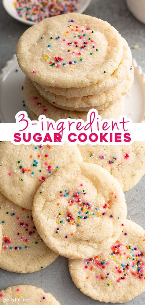 Quick Cookies Recipes, Quick Cookies, Baking Treats, Sugar Cookie Recipe Easy, Sugar Cookie Recipe, Easy Sugar Cookies, Easy Baking Recipes Desserts, Sweet Snacks Recipes, Baked Dessert Recipes