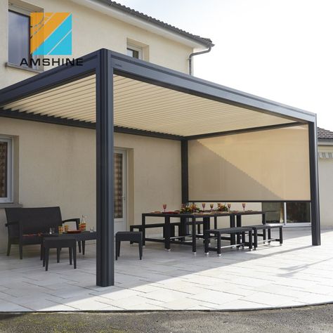 Economic Sunshade Outside Rain And Wind Resistance Wall Mounted Aluminum Garden Gazebos Outdoor - Buy Gazebo Outdoor,Garden Gazebos,Gazebo Outdoor Aluminum Product on Alibaba.com Iron Pergola, Waterproof Gazebo, Rustic Pergola, Bioclimatic Pergola, Pergola Diy, Patio Pergola, Retractable Roof, Pergola Attached To House, Pergola Garden